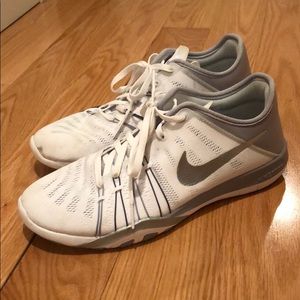 White & Silver Nike Free Training 6 Sneakers